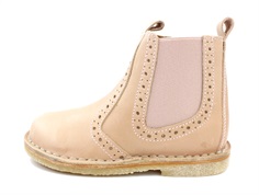Pom Pom ancle boot rose with elastic and zipper